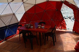 34 Welcome To Aconcagua Plaza Argentina Base Camp Snack In A Large Inka Expediciones Tent.jpg